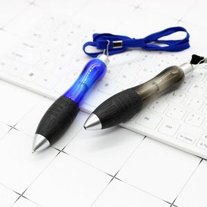 Stylo bille rétractable court et robuste avec cordon, logo personnalisé, stylo promotionnel multifonctionnel - Product Image 2