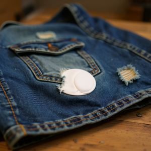 Patch ILAN 9,5x14cm blanc 2 pièces pour réparation de vêtements - Product Image 3