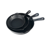 Set Peralatan Masak Besi Cor Anti Lengket, Set Wajan Besi Cor yang Sudah Direbus