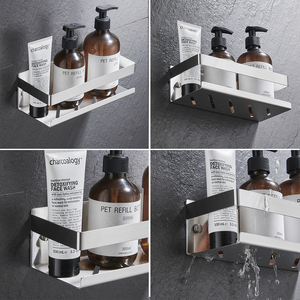 Mensola <span class=keywords><strong>doccia</strong></span> moderna autoadesiva in acciaio inox 304, portaoggetti da bagno nero, <span class=keywords><strong>porta</strong></span> <span class=keywords><strong>shampoo</strong></span> - Product Image 4