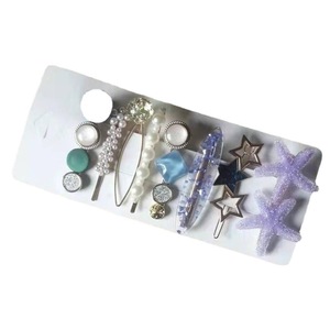Nouvelle pince à cheveux géométrique en métal faite à <span class=keywords><strong>la</strong></span> main, tendance estivale, clip droit, artisanat en résine frais et mignon - Product Image 5