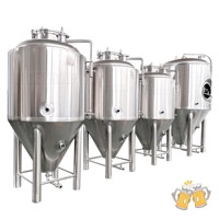 Réservoir de bière en acier inoxydable 200l cuve de fermentation de vin cuve de fermentation de bière brillante à fond conique à vendre