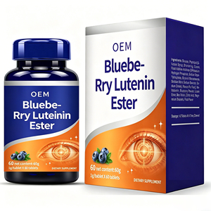 Complément alimentaire à la lutéine et aux myrtilles OEM - Formule scientifiquement prouvée avec lutéine et zéaxanthine, 60 g de poids net, 60 comprimés, étiquette personnalisée - Product Image 1