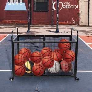 Eisen rahmens truktur Stapelbare Bälle Käfig Tragbare Körbe Kunden spezifische abschließbare Ballsp eicher Rolling Basketball Rack - Product Image 5
