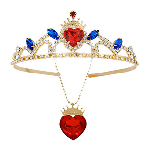 Ensemble collier et couronne pour enfants, coiffe de princesse pour fille, idéal pour les spectacles et fêtes, en alliage électroplaqué avec strass - Product Image 1