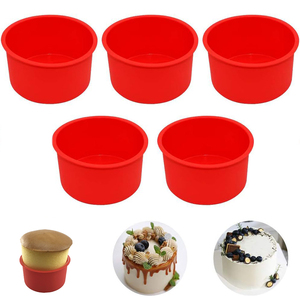 พิมพ์เค้กซิลิโคนทรงกลมขนาด 4 นิ้ว - พิมพ์ซิลิโคนสำหรับอบ<span class=keywords><strong>เค้ก</strong></span> ถอดออกง่าย สำหรับ<span class=keywords><strong>เค้ก</strong></span>ชั้น <span class=keywords><strong>เค้ก</strong></span>ชีส <span class=keywords><strong>เค้ก</strong></span><span class=keywords><strong>เรนโบว์</strong></span> และเค้กชิฟฟอน - Product Image 1