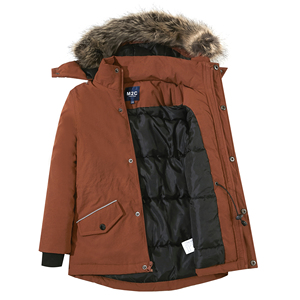 Hiver Garçons Léger et Chaud Parka à <span class=keywords><strong>Capuche</strong></span> Imperméable en Fausse <span class=keywords><strong>Fourrure</strong></span> Epaisse Veste Rembourrée Solide - Product Image 3