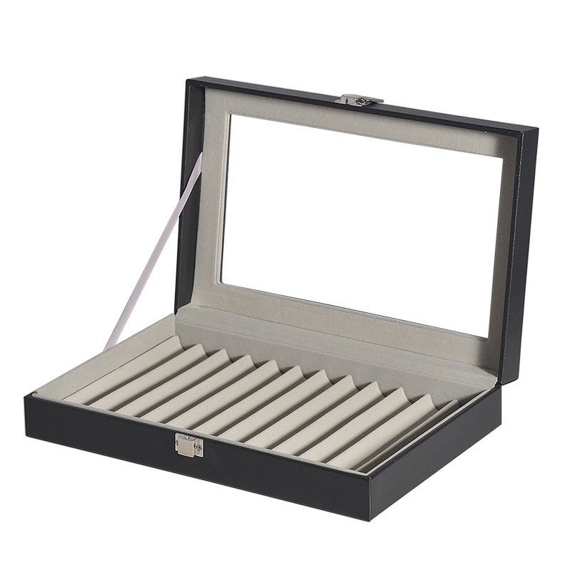 Stift-Vitrine Aus Holz Mit 36 Fächern – Präsentationsbox Für Füllfederhalter, Mit Schublade & Glasdeckel, Abschließbar (braun)
