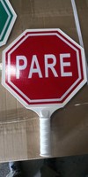 Bâton de signalisation routière réfléchissant 21cm / 31cm / 46cm Vert SIGA Rouge PARE – Panneau de signalisation manuel pour avertissement routier