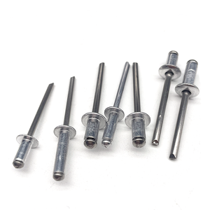 Dôme plat en aluminium et acier inoxydable, goujons ouvertes, rivets stores, 200mm, fabrication chinoise, DIN7337 - Product Image 3