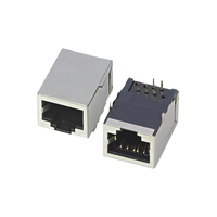 GLGNET Connecteur Ethernet RJ45 femelle blindé 8 ports 100 Base-T de bonne qualité 13F-64HND2NL avec contacts plaqués or et protection EMI