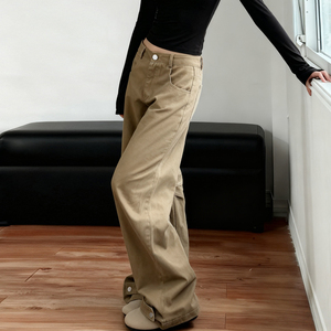 Jean cargo vintage déchiré style urbain pour femme, coupe slim, patchwork, décontracté et tendance - Product Image 3