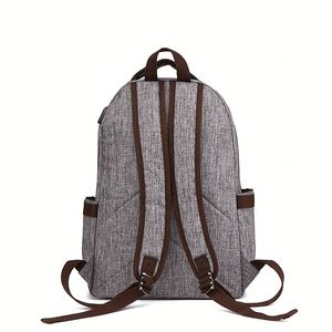 Minimalist Grey <b>Laptop</b> <b>Backpack</b>, Durable Polyester Business <b>Backpack</b>, Casual Daypack for Office School Travel - Product Image 3