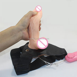 Verstelbare leren slipje, gepassioneerde <span class=keywords><strong>strapon</strong></span> met vibrerende penis en riem, seksspeeltje, strap-on dildo voor vrouwen en lesbiennes - Product Image 4