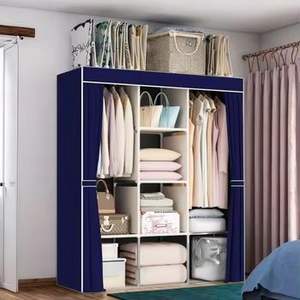 Armoire à portes coulissantes latérales pour dortoir, armoire stratifiée à assembler, petite armoire individuelle pour chambre de <span class=keywords><strong>location</strong></span>, penderie en tissu moderne - Product Image 5