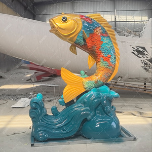Escultura de Koi de Acero Inoxidable a Gran Escala Personalizada para Exteriores, Figura Decorativa de Animal para Montar en el Suelo, para Parques y Escuelas - Product Image 1