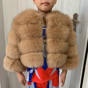 Giacca in Vera Pelliccia di <span class=keywords><strong>Volpe</strong></span> per Bambini, Adatta per Ragazze <span class=keywords><strong>e</strong></span> Ragazzi, Personalizzabile, Best Seller, Cappotto in Pelliccia per Bambini da 1 a 16 Anni - Product Image 1