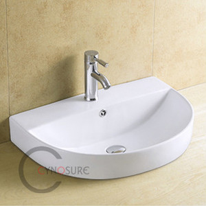 Lavabo Moderno de Cerámica Blanca para Baño, Lavabo Pequeño Suspendido en la Pared para Hotel - Product Image 4