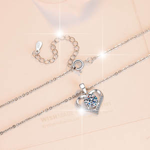 Joyería Fina en Venta, Nuevo Collar con Colgante de Amor de Moissanita VVS1 en Plata de Ley 925, Joyería Elegante para Damas y Mujeres - Product Image 3