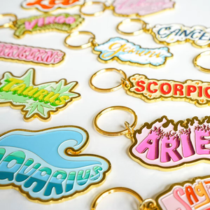 Grosir gantungan kunci logam Zinc Alloy Enamel lembut Logo kustom konstelasi gantungan kunci Dekorasi Aksesori liontin untuk hadiah - Product Image 1