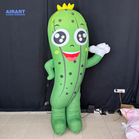 Costume gonflable de concombre de dessin animé, magasin annonçant l'activité costume végétal gonflable pour attirer le client