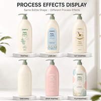 Bouteille Pompe en Plastique PE 1000ml, Impression Dorée/Soie, Étiquette Personnalisée, Vente Directe Usine, Emballage pour Shampoing, Lotion, Bébé, Enfant, Animaux, Salon