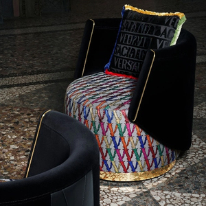 Sillón de Diseño de Lujo para Sala de Estar, Sillón Individual de Terciopelo Moderno y Lujoso -01-VERSACES NL Sillón de Lujo -01- - Product Image 1