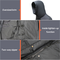 Veste d'hiver longue à fermeture éclair en tricot imperméable pour homme avec technologie auto-chauffante pour massage corporel