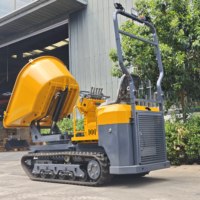 Mini-dumper sur chenilles CE EURO5 de 1,5 tonne avec moteur Kubota, déchargement hydraulique automatique, chenilles en caoutchouc, pour travaux agricoles et de construction