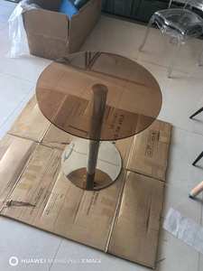 Mesa de Comedor Redonda de <span class=keywords><strong>Cristal</strong></span> Transparente con 4 Sillas, Mesas de Café de <span class=keywords><strong>Cristal</strong></span> - Product Image 6