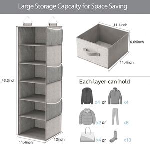 Hanging Multifunctional Closet Organizer with Storage <b>Shelves</b> and Hat Holder for Bathroom & Garage-Wall Mounted Design - Product Image 2