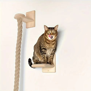 Árbol rascador de sisal montado en la <span class=keywords><strong>pared</strong></span> para gatos, poste rascador, santuario de descanso, juguetes interactivos, <span class=keywords><strong>gimnasio</strong></span> de la selva para gatos de interior - Product Image 5