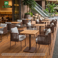 Juego de Comedor Moderno de Grado Comercial, Muebles para Proyectos de Restaurantes, Juego de Mesa de Metal Resistente para Comedor de Hotel, Venta al Por Mayor