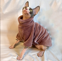 Pull pour chat en polaire polyester épais, chaud et super doux Bokhouse pour chats sphynx - Saison hiver et printemps