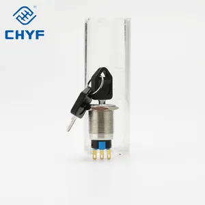 CHYF 16MM 19MM 22MM impermeabile IP65 2 posizione 3 posizione On Off interruttore di blocco a chiave in metallo