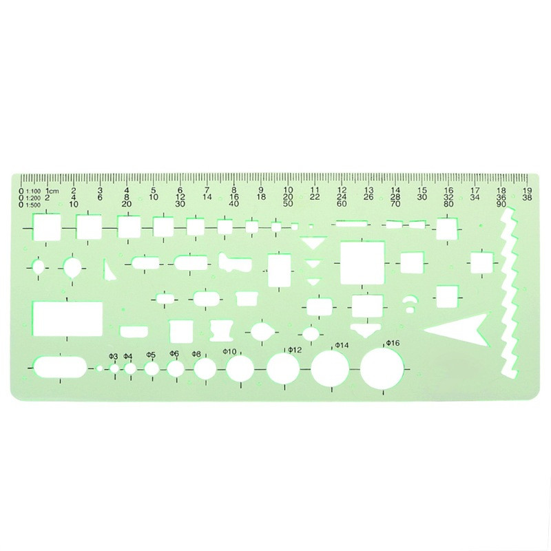 측정 플라스틱 템플릿 기하학적 드로잉 템플릿 건물 보석 디자인 Formwork 눈금자 명확한 녹색 세트 사무실
