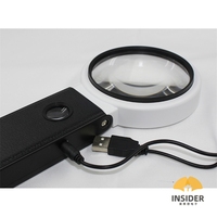 TH-7018A LED Illuminated Magnifier Folding Handheld Standing Magnifying Glass for Reading Repair Craft