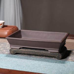 Diseño clásico Púrpura Arcilla Bonsai Lavabo Cuadrado y <span class=keywords><strong>Rectangular</strong></span> Mesa poco profunda Kit de plantas en <span class=keywords><strong>maceta</strong></span> con <span class=keywords><strong>maceta</strong></span> de arena - Product Image 2