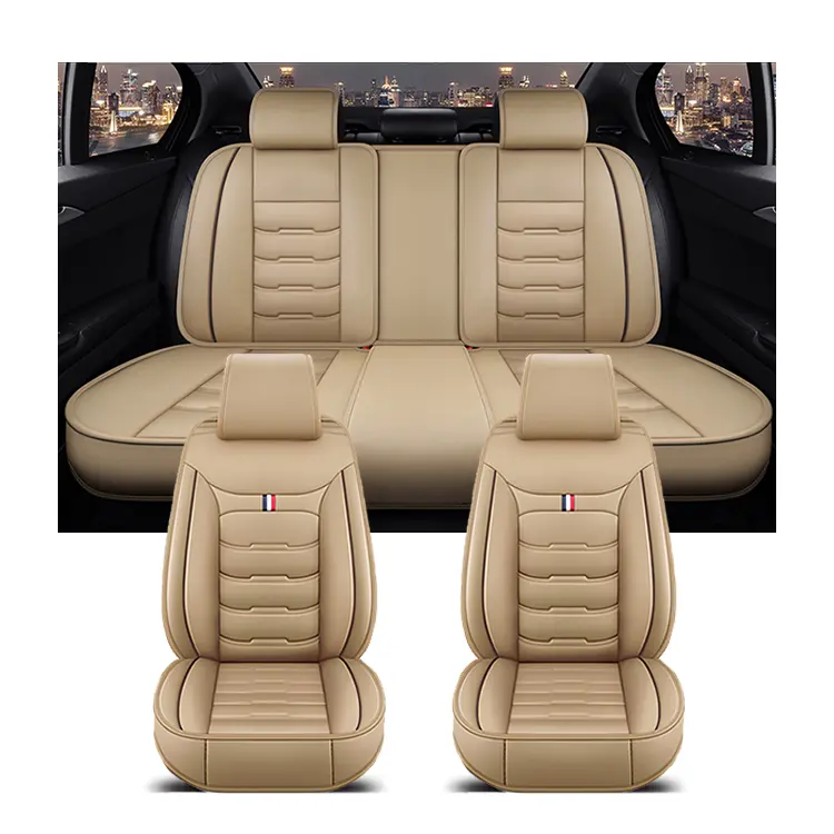 Fundas de asiento de coche bordadas de cuero Universal de alta calidad Xiangta, conjunto completo de diseño, accesorios interiores de coche de lujo