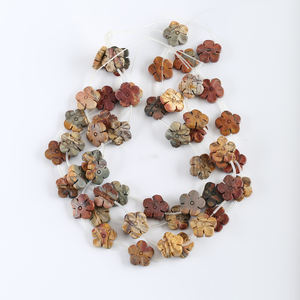 प्राकृतिक बहु-रंग पिकासो जैस्पर पत्थर के बीड्स नेकलेस हाथ से बने फूल का आकार ढीले बीड्स थोक रत्न हार - Product Image 1