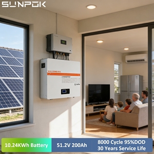 Batterie murale solaire SUNPOK pour la maison, lithium 48V 100Ah 200Ah <span class=keywords><strong>5Kwh</strong></span> 10Kwh 15Kwh 20Kwh, pack de batteries lithium-ion Lifepo4 Powerwall - Product Image 1