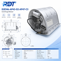 Ventilador Centrífugo de Alto Flujo de Aire D2E146-AP43-02, Ventilador de Doble Entrada, Bajo Ruido, Solución de Refrigeración y Ventilación Industrial