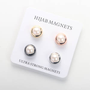 ヒジャーブ用非スナッグマグネットピンイスラム教徒スカーフ用ヒジャーブブローチ超強力なヒジャーブマグネット付きパールジュエリー - Product Image 3