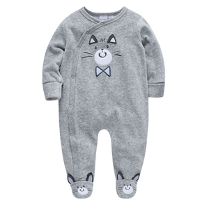 Printemps chaud et automne à manches longues bébé body Animal brodé bébé pyjamas coton bébé barboteuse pour fille et garçon - Product Image 1
