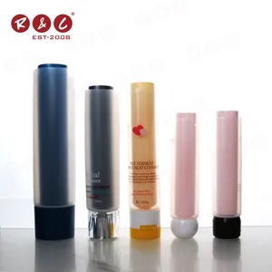 100ml 200ml 300ml pink squeeze empty lotion tubes cosmetic plastic tubes with black screw cap