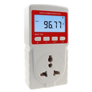 Compteur d'énergie numérique, wattmètre, moniteur de consommation d'électricité, tension, courant, fréquence, moniteur d'utilisation d'électricité, prise secteur, compteur de puissance - Product Image 1