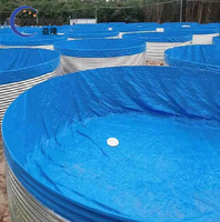Système d'Aquaculture en Recirculation Commercial, Réservoir Biofloc en Bâche d'Acier Galvanisé pour Élevage de Poissons en Plastique