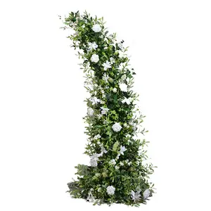 大型婚礼拱门插花活动派对挂花排装饰花卉拱门绿色自然色