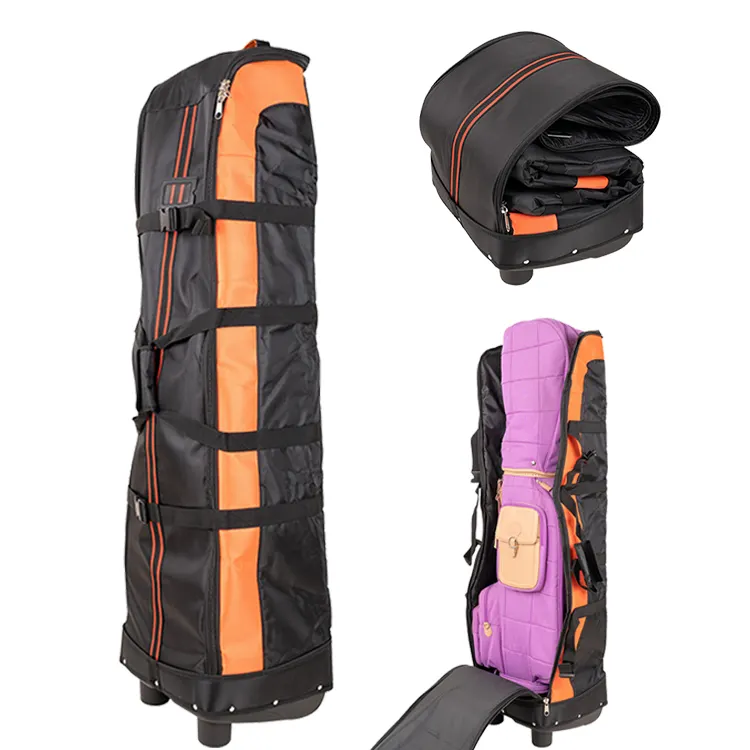 Hot Sale Custom Golf Reisetasche Tragbare schwarze Golf-Reisetasche mit Rädern