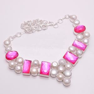 Collier personnalisé en argent Sterling, bijoux en pierres précieuses turquoises, bijoux en Stock - Product Image 5